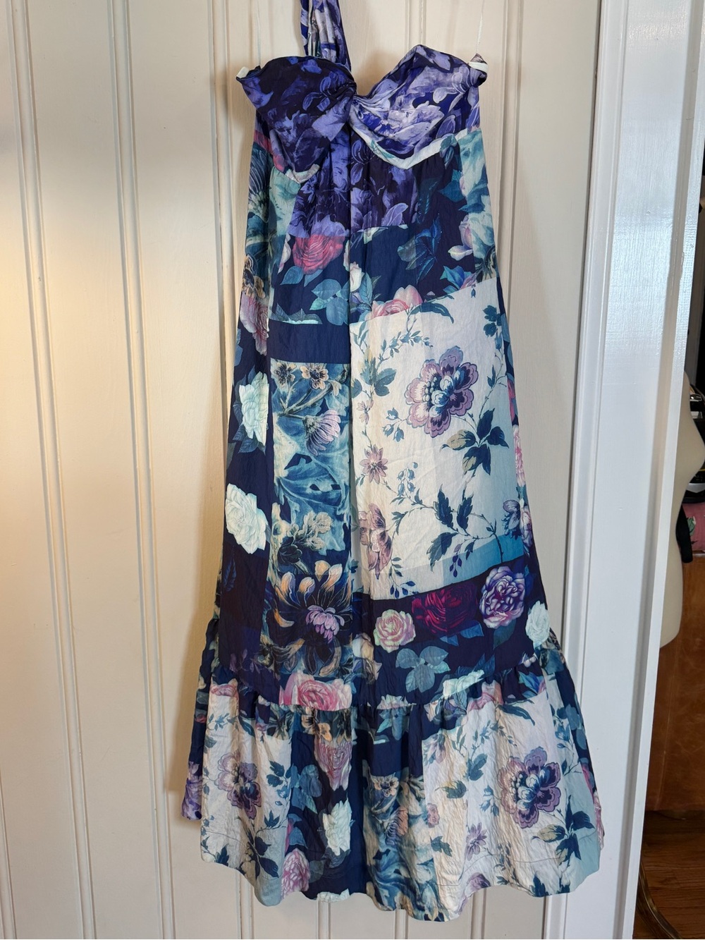 Maeve Anthropologie Floral Patchwork Maxi Dress L Cottagecore Corset